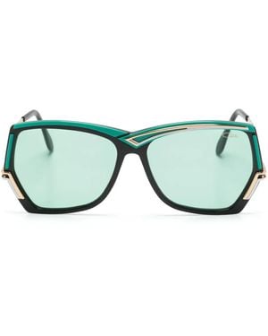 Cazal Mod 178/3 Geometric-Frame Sunglasses - Green