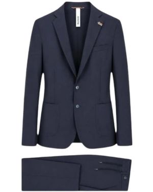 DISTRETTO 12 Notched-Lapel Single-Breasted Suit - Blue