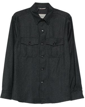 Canali Hemd mit Brusttaschen - Schwarz