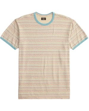 RRL Geometrisch Gemustertes T-Shirt - Natur