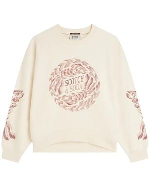 Scotch & Soda Logo-Print Sweatshirt - Natural
