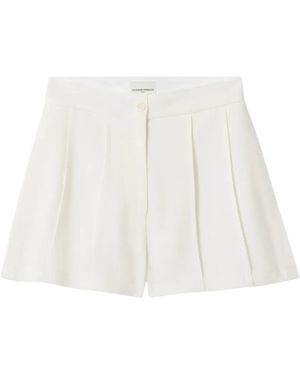 Claudie Pierlot Short À Boutonnière Et Surpiqûres - White