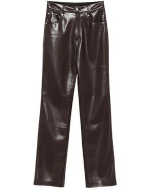 Nanushka Five-Pocket Leather Trousers - Grey