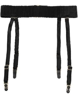 Maison Close Smocked-Waist Garter Belt - Black