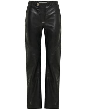 Dion Lee Paneled Leather Pants - Black