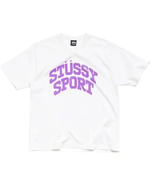 Stussy Camiseta Block De Algodón Con Logo - Rosa