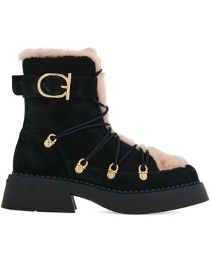 Ferragamo Trekking Style Combat Boot - Black