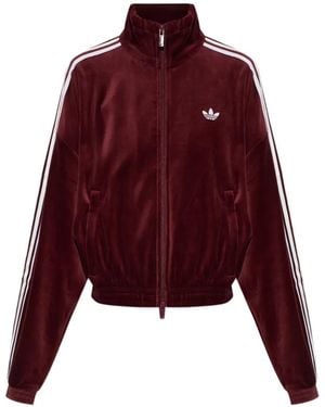 adidas Pleated Velour Track Top - Red