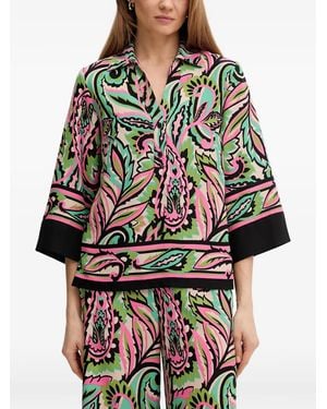 Joseph Ribkoff Patterned Three-Quarter-Sleeve Top - Red