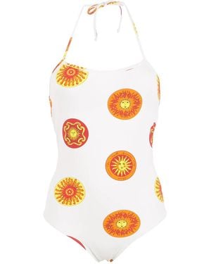 Amir Slama Sun Print Swimsuit - Orange