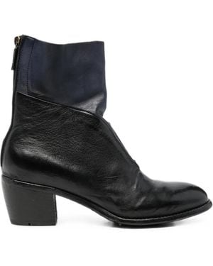 LEMARGO Leather Paneled Ankle Boots - Black
