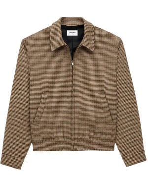 Saint Laurent Puppytooth Jacket - Brown