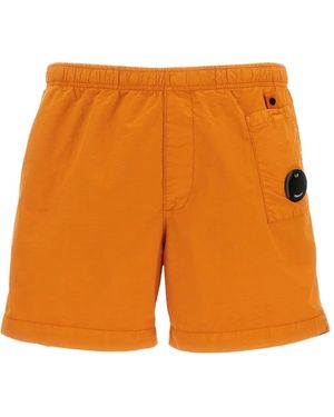 C.P. Company Lens-Detail Swim Shorts - Orange