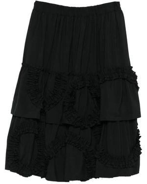 COMME DES GARÇON BLACK ラッフルティアード スカート - ブラック