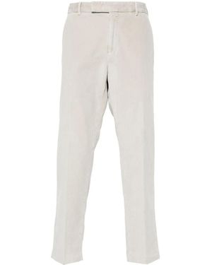 PT Torino Halbhohe Tapered-Hose Aus Cord - Natur