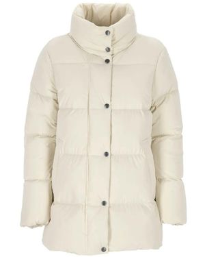 Woolrich Quilted High-Neck Parka Coat - White