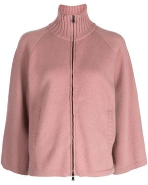 Pringle of Scotland Wool-Blend Zip-Up Cardigan - Pink