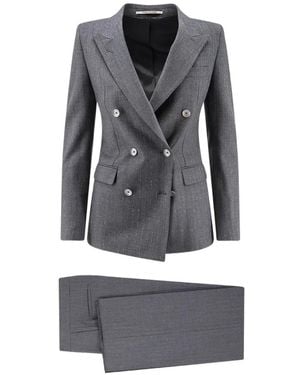 Tagliatore Double-Breasted Pinstripe Jacket - Gray