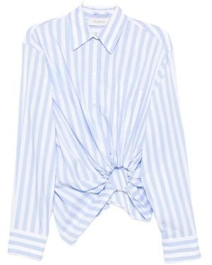 Sportmax Striped Ring-Detail Blouse - Blue