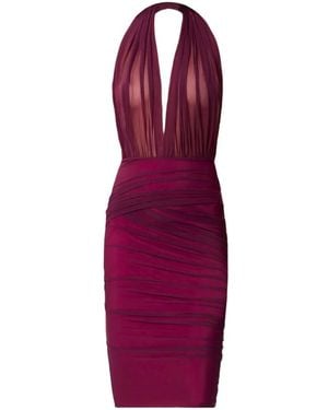 Amazuìn Tamie Halterneck Draped Midi Dress - Purple