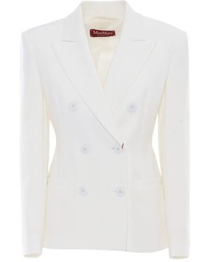 Max Mara Key Double-Breasted Blazer - White