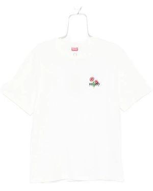 KENZO Embroidered-Poppy T-Shirt - White