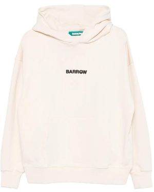 Barrow Teddy-Print Cotton Hoodie - White
