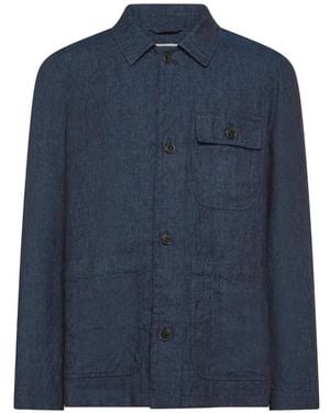 Seventy Flap-Pocket Linen Overshirt - Blue