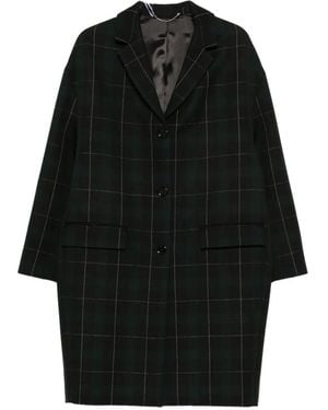 TOTEME Check-Pattern Notched-Lapels Coat - Black