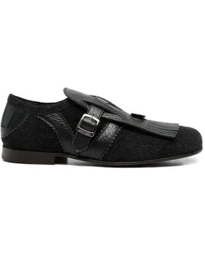 NULLUS Panelled Kiltie Monk Shoes - Black