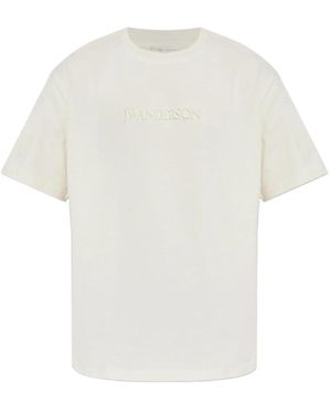 JW Anderson Flocked-logo T-shirt - Blanco
