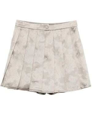 Emporio Armani Button Pleated Mini Skirt - White