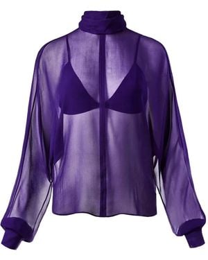 Alejandra Alonso Rojas Turtleneck-Neck Blouse - Purple