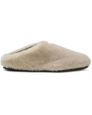 Prada Mules Mit Shearling - Weiß