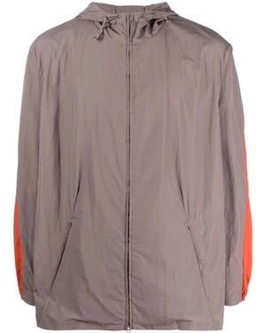 Y-3 Colour-Block Hooded Jacket - Brown