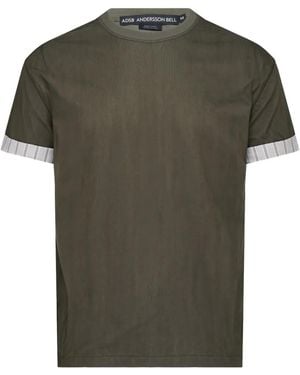 ANDERSSON BELL Overlay Roll-Up Cuffs T-Shirt - Green