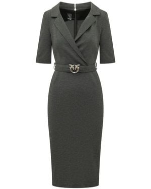 Pinko Love Birds Belted Dress - Grey