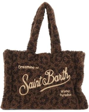 MC2 Saint Barth Colette Teddy Animal-Print Tote Bag - Brown