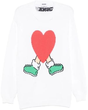 Moschino Heart-Embellishment Jumper - White