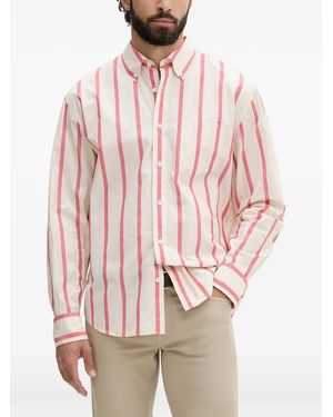 GANT Vertical-Stripe Button-Down Shirt - Pink