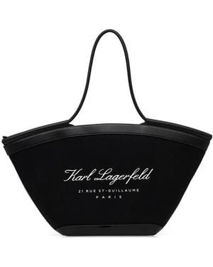KARL LAGERFELD Logo-Detail Tote Bag - Black