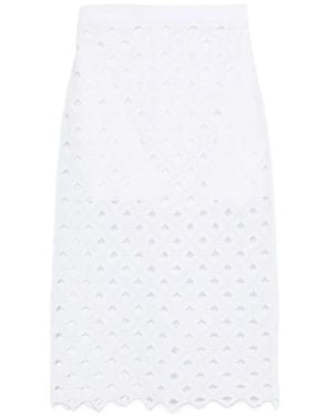 Max Mara Zorro Cut-Out Midi Skirt - White