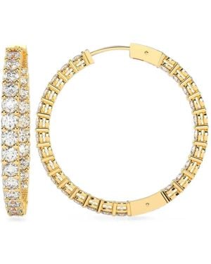 Diamond Essentials Diamond Hoop Earrings - Mettallic