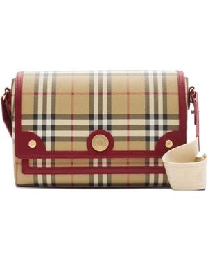 Burberry Check Leather Trim Crossbody Bag - Pink