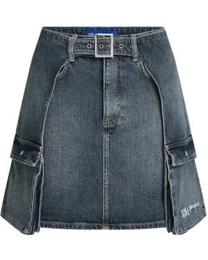 KARL LAGERFELD Minijupe À Poches Cargo - Bleu