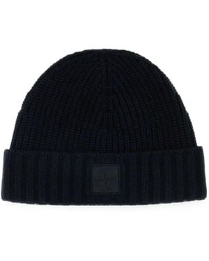 Stone Island Berretto Con Applicazione Logo - Blu