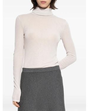 Samsøe & Samsøe Ribbed-Knit Turtleneck Sweater - White