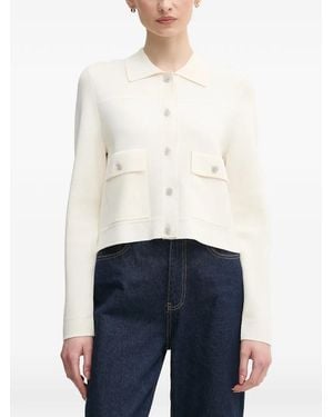 Ouí Embellished Pocket Cardigan - White