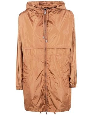 Semicouture Hooded Parka Coat - Brown