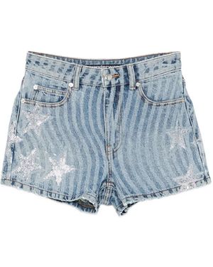 Alexander Wang Pantalones cortos con aplique de estrella - Azul